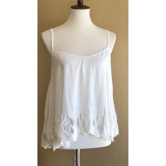 Volcom Women's White Casual Strappy Cut out And Run Cami Top - Picture 5 of 9